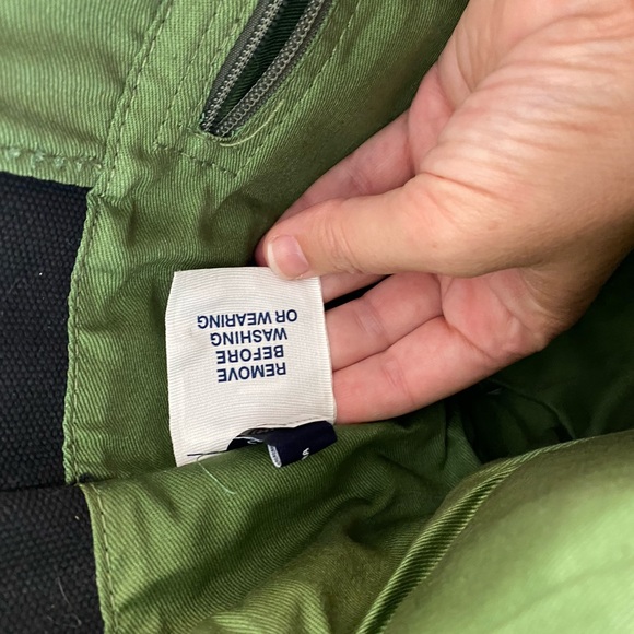 GAP Navy Canvas Leather Trim Striped Handle Tote NWT - Picture 6 of 8